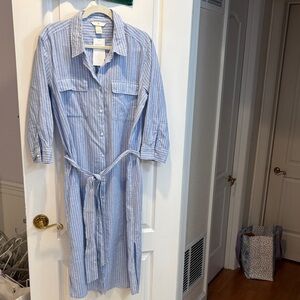 NWT H&M Light Blue Striped  Dress